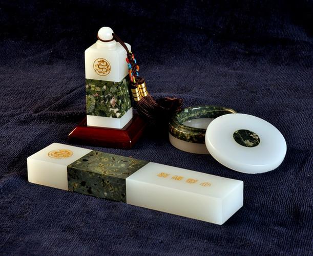 天然玉石 文房四宝套装 办公用品礼品 会议活动纪念工艺品